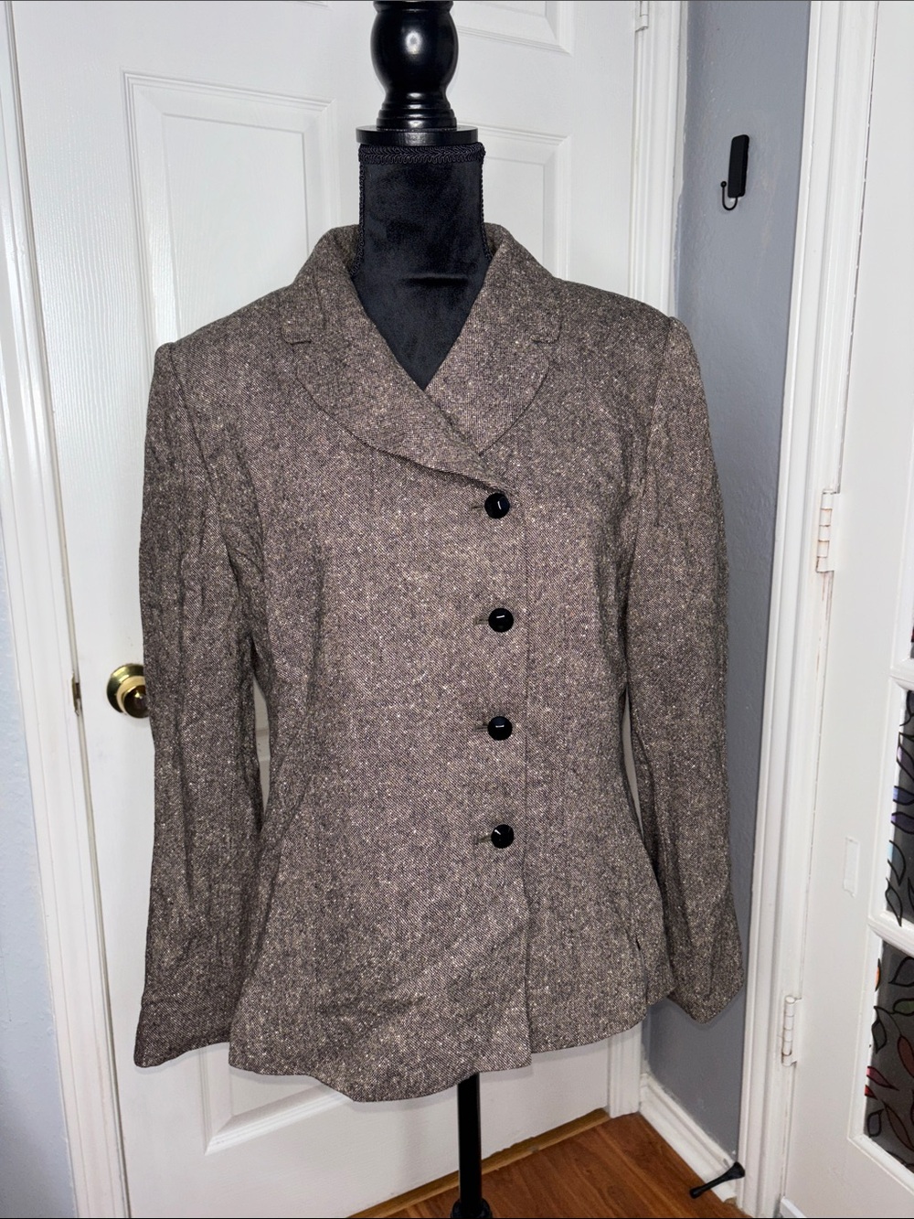 Tailored Brown Tweed Women's Blazer Jacket